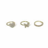 Revere Freedom gold-tone crystal motif ring set small - British product