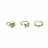 Revere Freedom gold-tone crystal motif ring set small - British product
