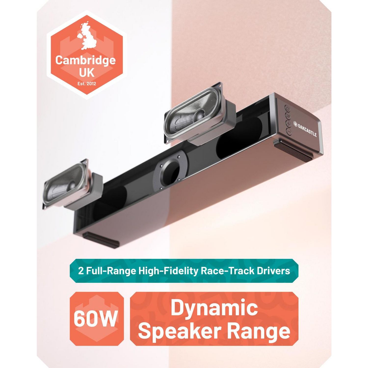 Oakcastle SB40 2.2Ch Bluetooth Soundbar 60W (British brand)
