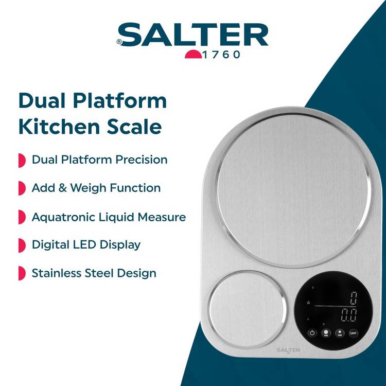 Salter stainless steel dual digital kitchen scale - British product