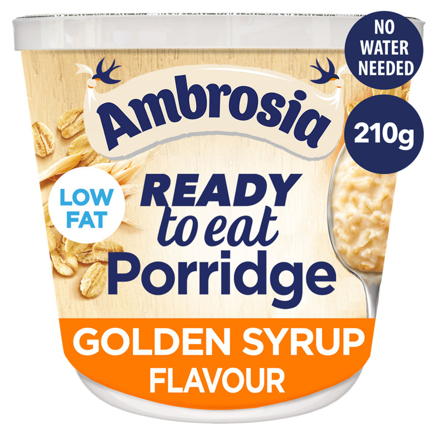 Ambrosia Ready to Eat Porridge Pot Golden Syrup Flavour Cereals ASDA   