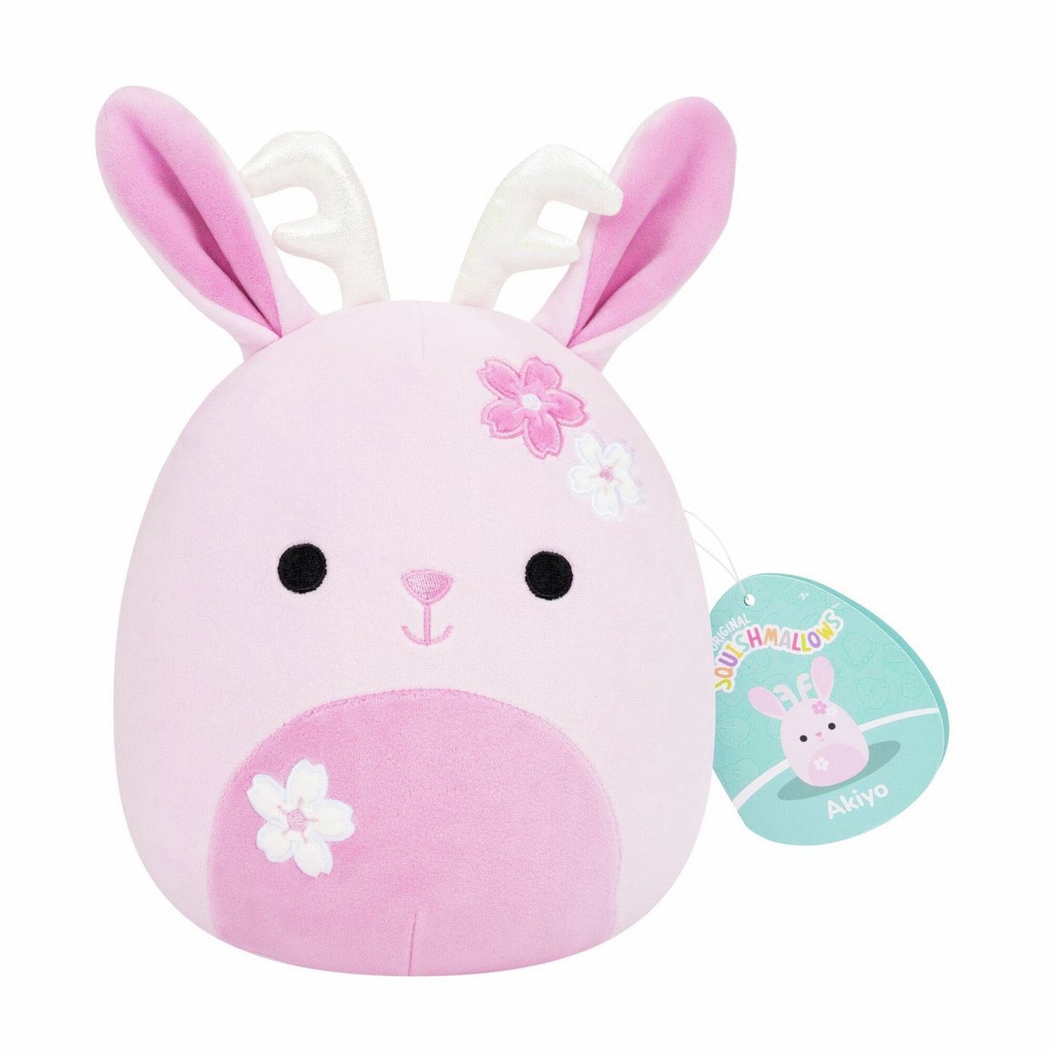 Squishmallows Akiyo pink jackalope soft toy 7.5 inch, imported from the UK