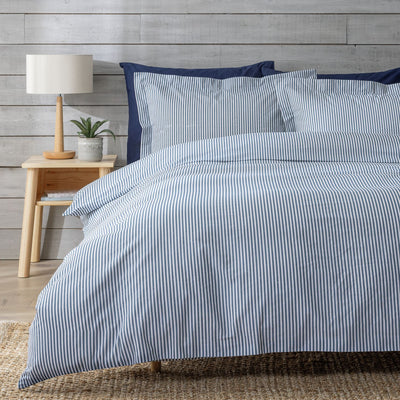 Argos Habitat Cotton Oxford Edge Stripe Denim Toddler Bedding Set- Buy online at McGrocer