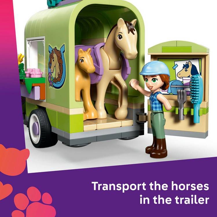 LEGO Friends horse trailer toy with car 279-piece set, UK version