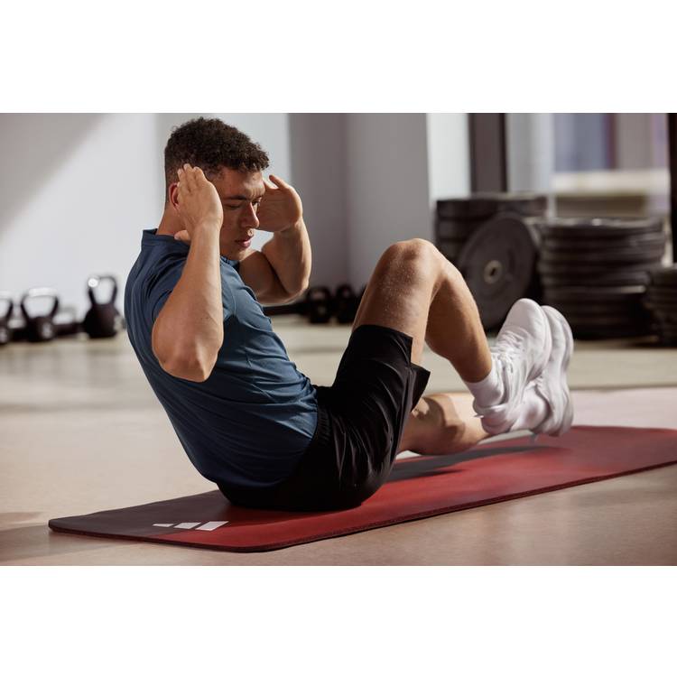 Adidas 10mm thick fitness yoga mat in red, UK version