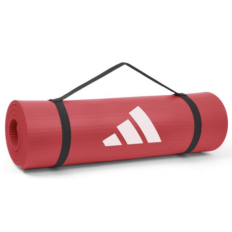 Adidas 10mm thick fitness yoga mat in red, UK version