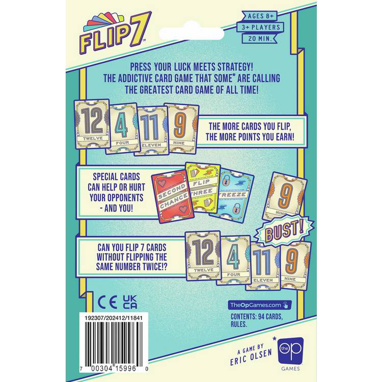 USA-OPOLY Flip 7 card game, UK version