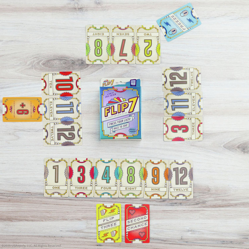 USA-OPOLY Flip 7 card game, UK version