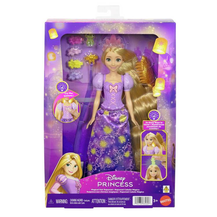 Disney Princess Rapunzel light-up hair doll with accessories - British product