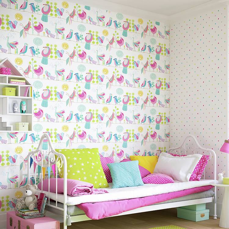 Ohpopsi Feather Fandango Candy Apple wallpaper 50cm x 10m, imported from the UK