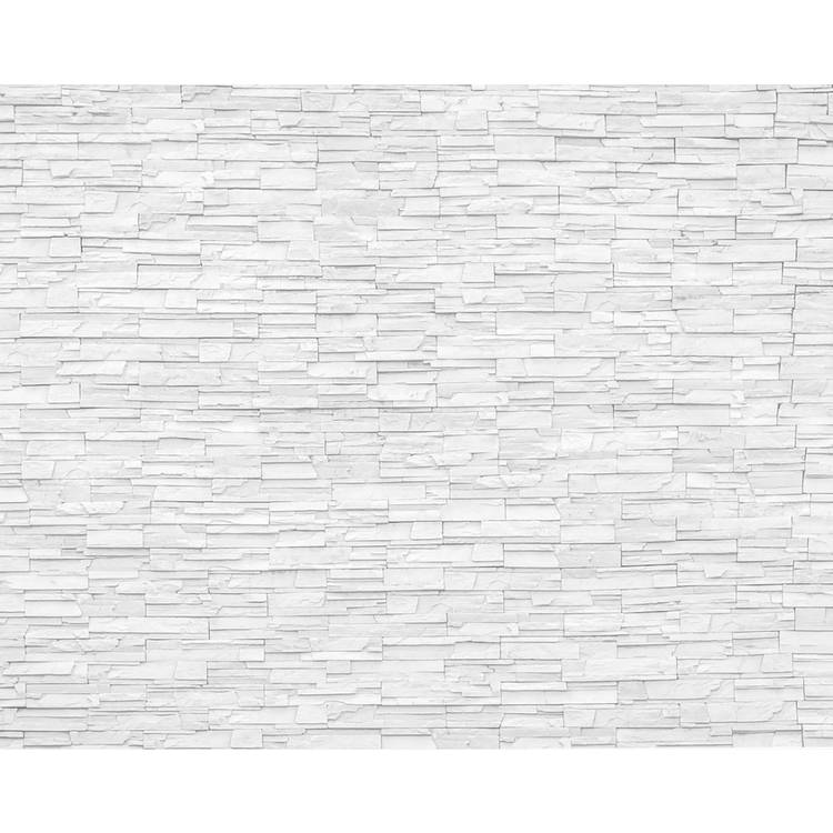 Origin Murals Slate White wall mural brick pattern - British product