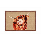 My Mat Highland Cow Short Pile Doormat 50x75cm, imported from the UK