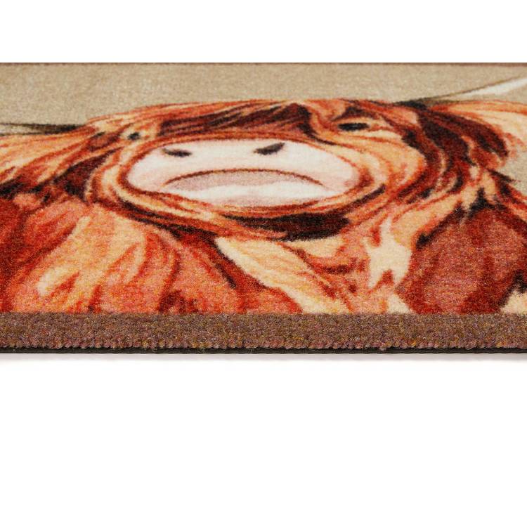 My Mat Highland Cow Short Pile Doormat 50x75cm, imported from the UK