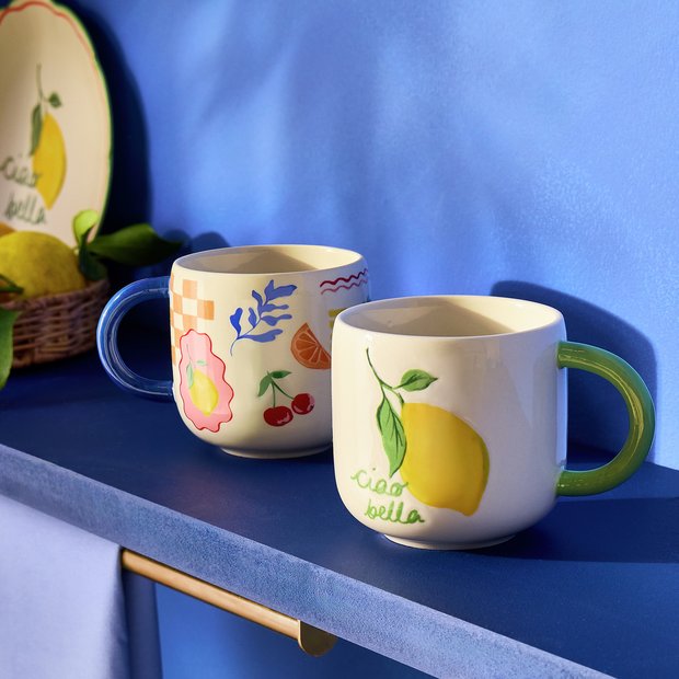 Argos Home coastal stoneware mugs 400ml, UK version