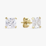 Revere gold plated silver stud earrings with cubic zirconia (British brand)