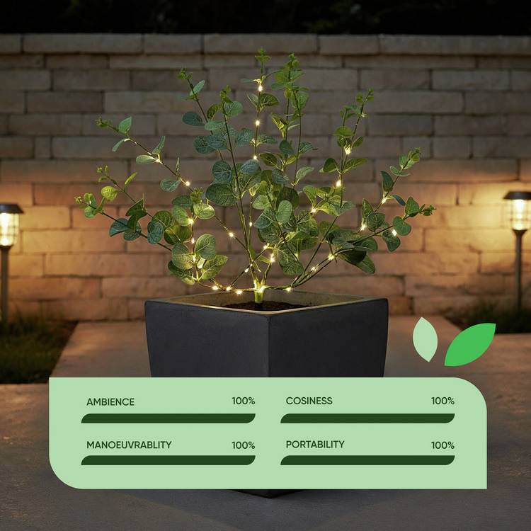 Streetwize eucalyptus tree solar lights pack of 2, UK version