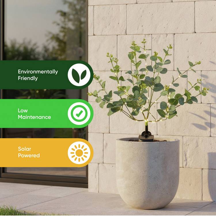 Streetwize eucalyptus tree solar lights pack of 2, UK version