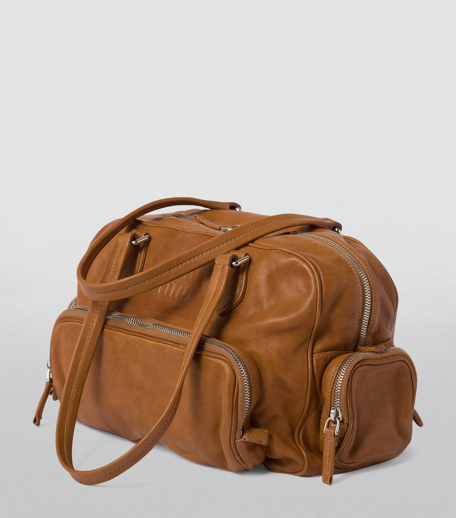 Miu Miu nappa leather top-handle bag with pockets (British brand)