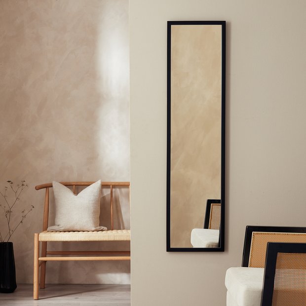 Home Essentials black full length wall mirror 120x30cm - British product