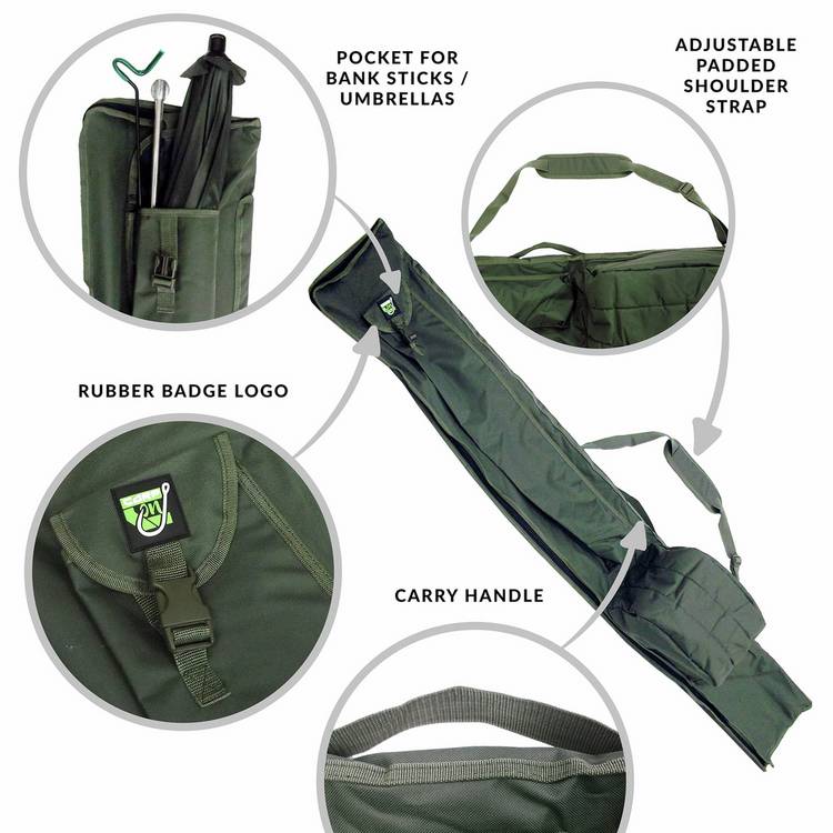 Carp On rod and reel holdall padded green, UK version