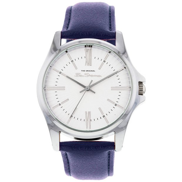 Ben Sherman silver dial navy strap watch 41mm - British product