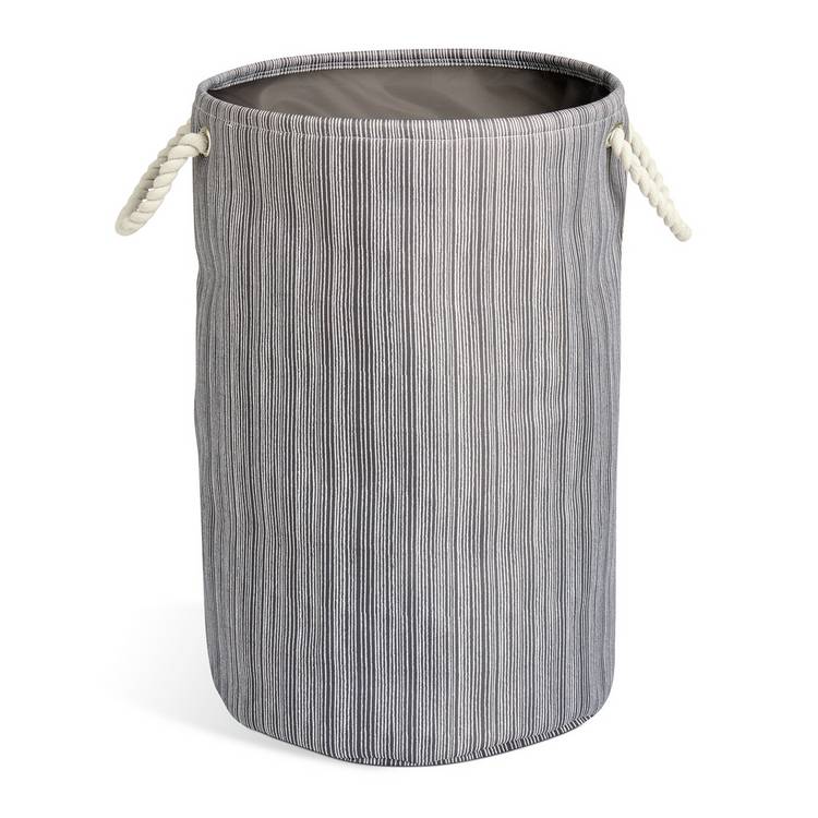 Argos Home charcoal stripe laundry bag 60L (British brand)