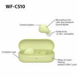 Sony WF-C510 true wireless earbuds yellow (British brand)