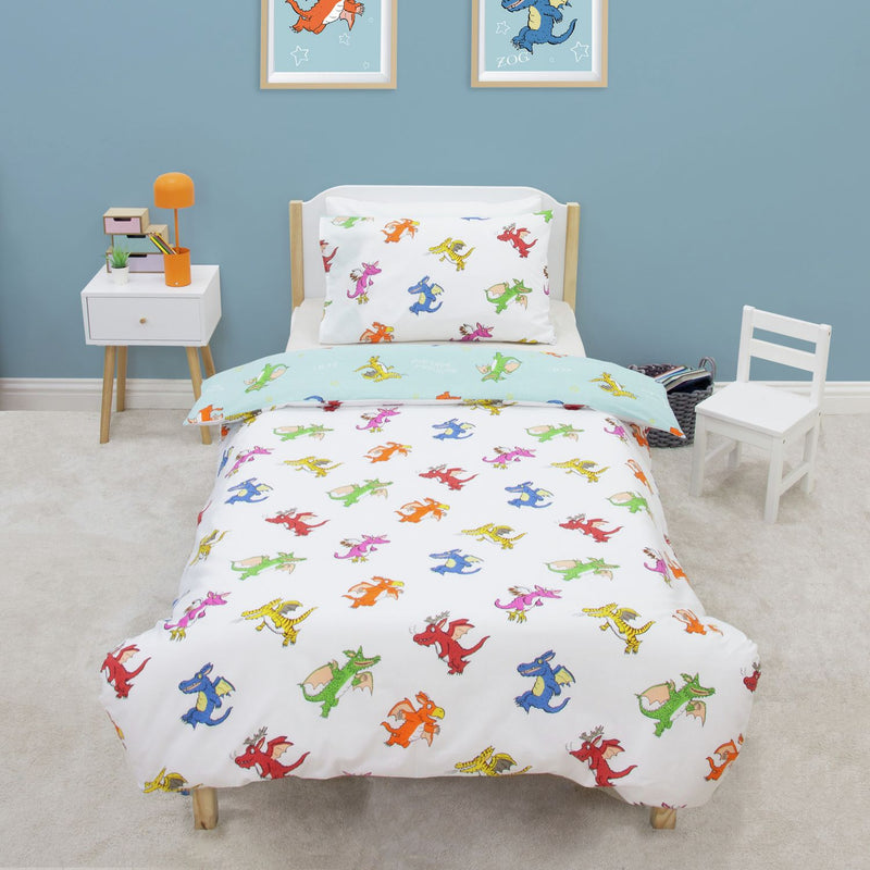 Zog Kids White & Blue Bedding Set - Single