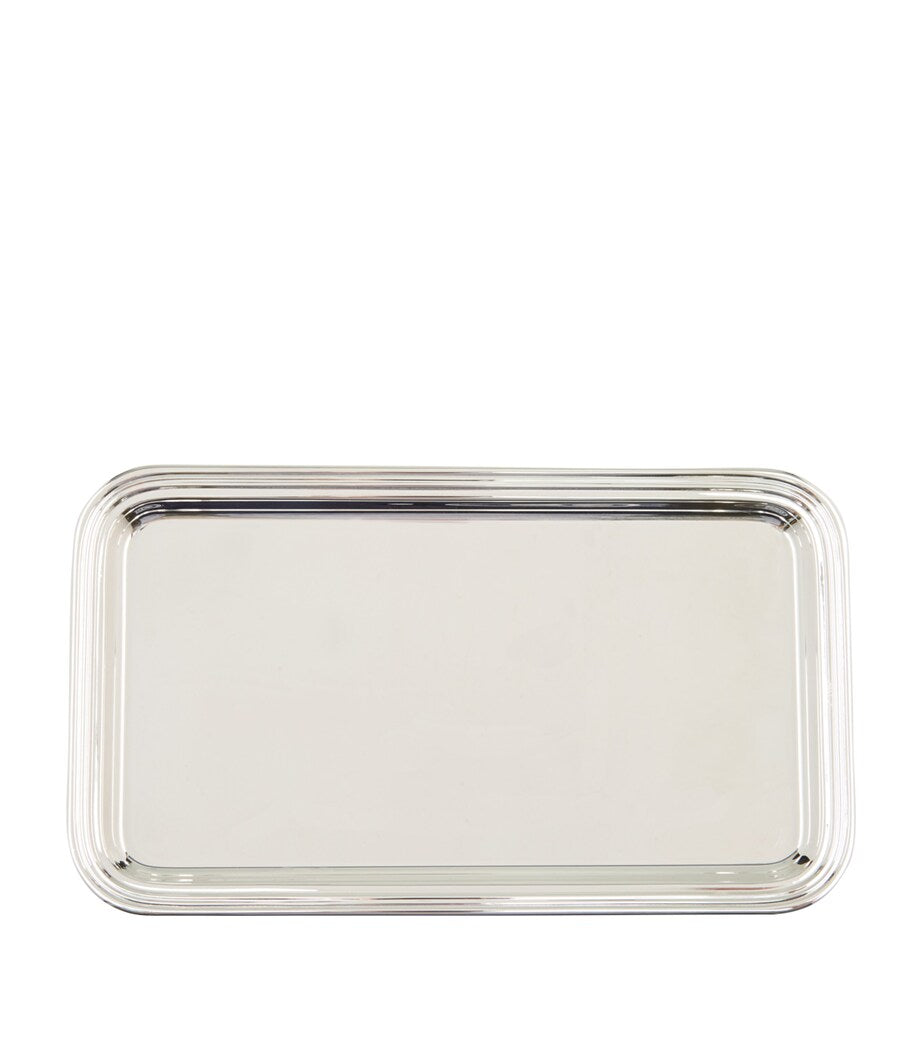 Greggio silver plated Georgian rectangular tray 18cm x 31cm, UK version