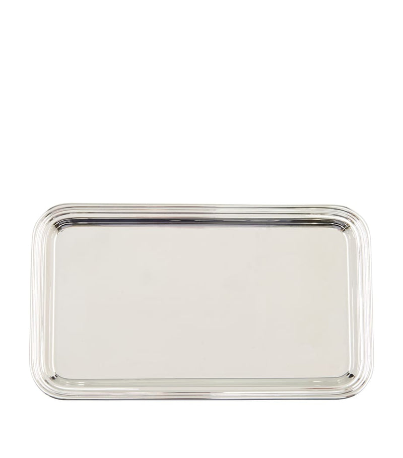 Greggio silver plated Georgian rectangular tray 18cm x 31cm, UK version
