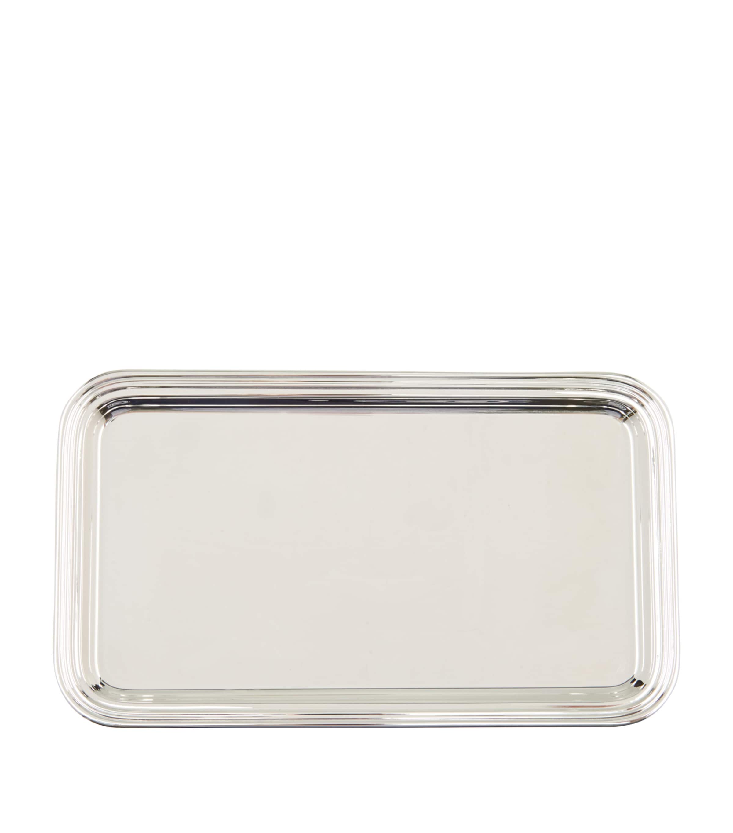 Greggio silver plated Georgian rectangular tray 18cm x 31cm, UK version