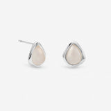 Inicio silver plated rose quartz stud earrings, UK version