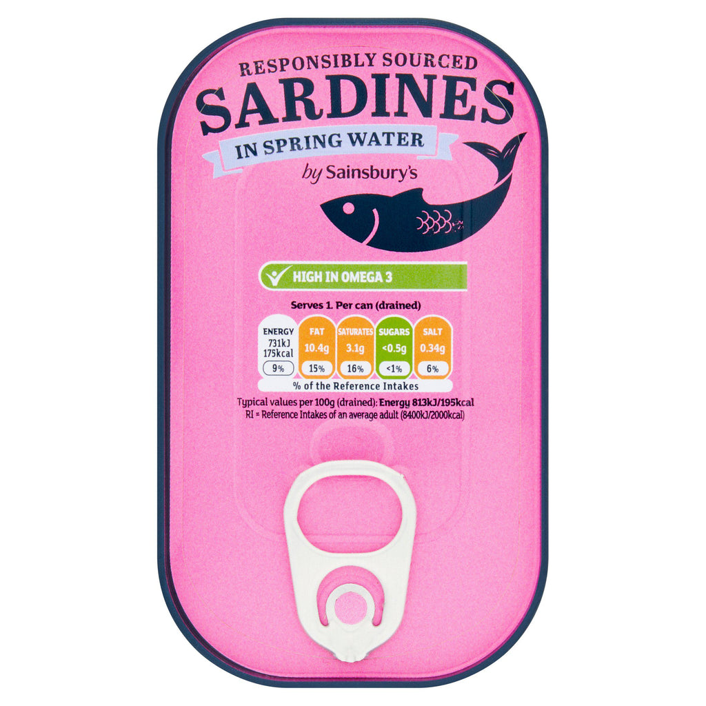 Sainsbury's Sardines in Spring Water 120g (90g*)