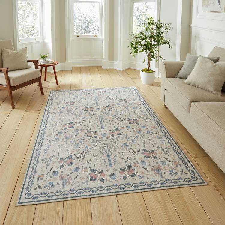 Think Rugs rug Versailles Blue Flatweave 61x230cm, UK version