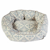 Dream Paws soft scalloped grey damask dog bed small, UK version
