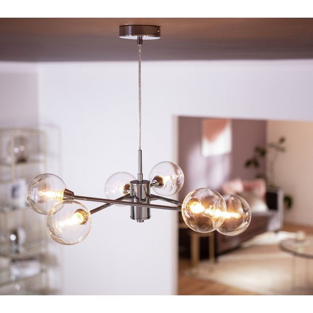 Habitat Sputnik 6 light chrome pendant - British product