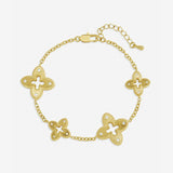 Jon Richard gold plated crystal clover bracelet 18cm, UK version