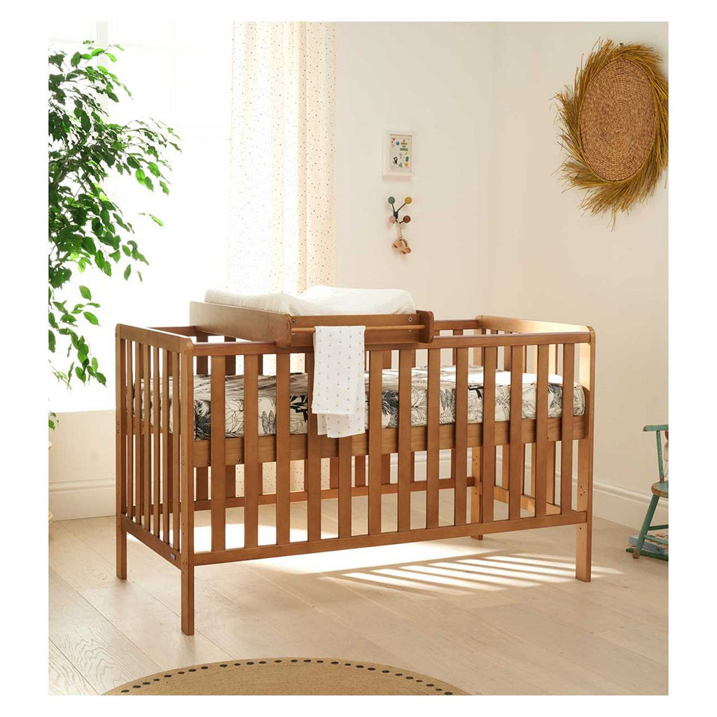 Tutti Bambini Malmo Cot Bed, Cot Top Changer and Mattress Bundle - Oak