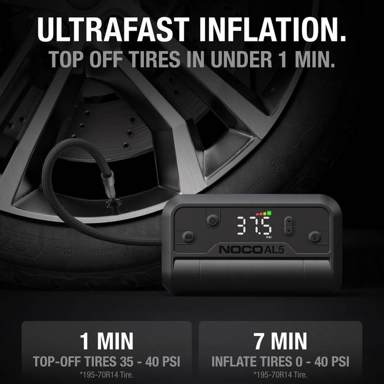 NOCO AL5 lithium air inflator compact cordless pump, imported from the UK
