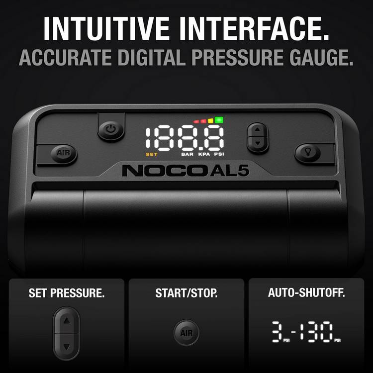 NOCO AL5 lithium air inflator compact cordless pump, imported from the UK