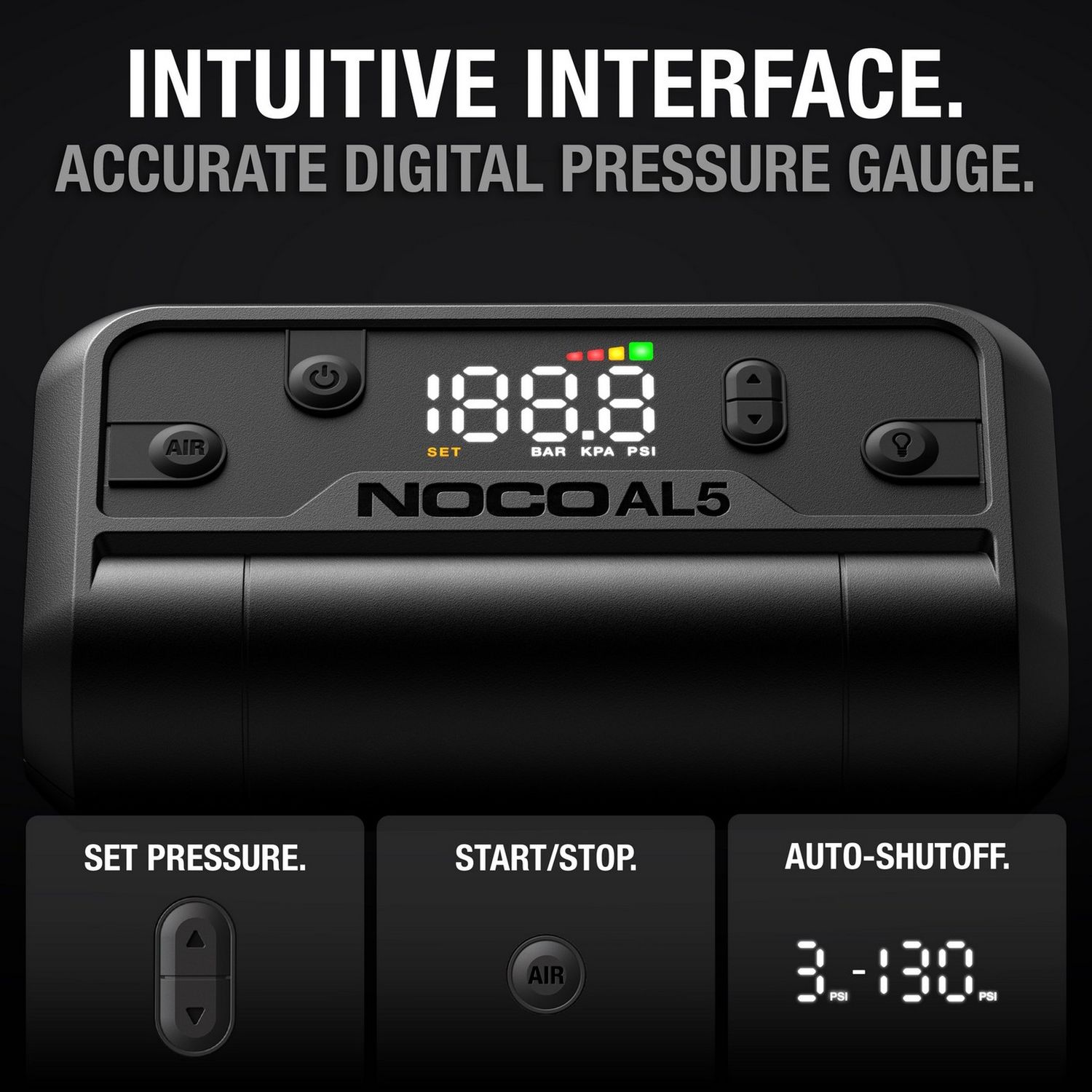 NOCO AL5 lithium air inflator compact cordless pump, imported from the UK