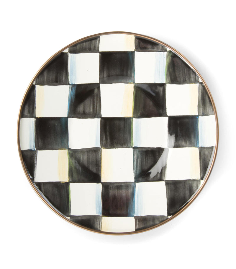 MacKenzie-Childs Courtly Check pattern saucer, imported from the UK