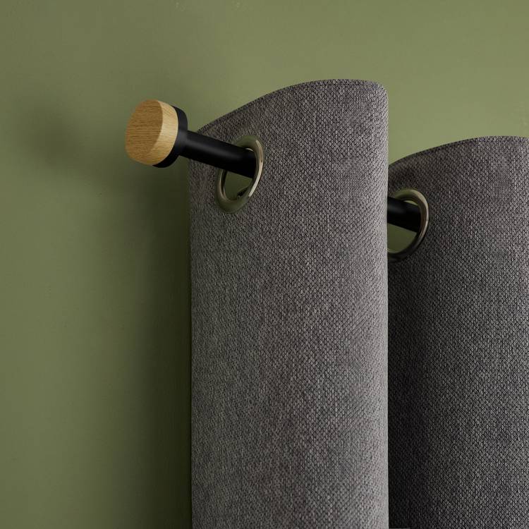 Argos Home extendable metal stud matte black curtain pole 110-300cm, imported from the UK