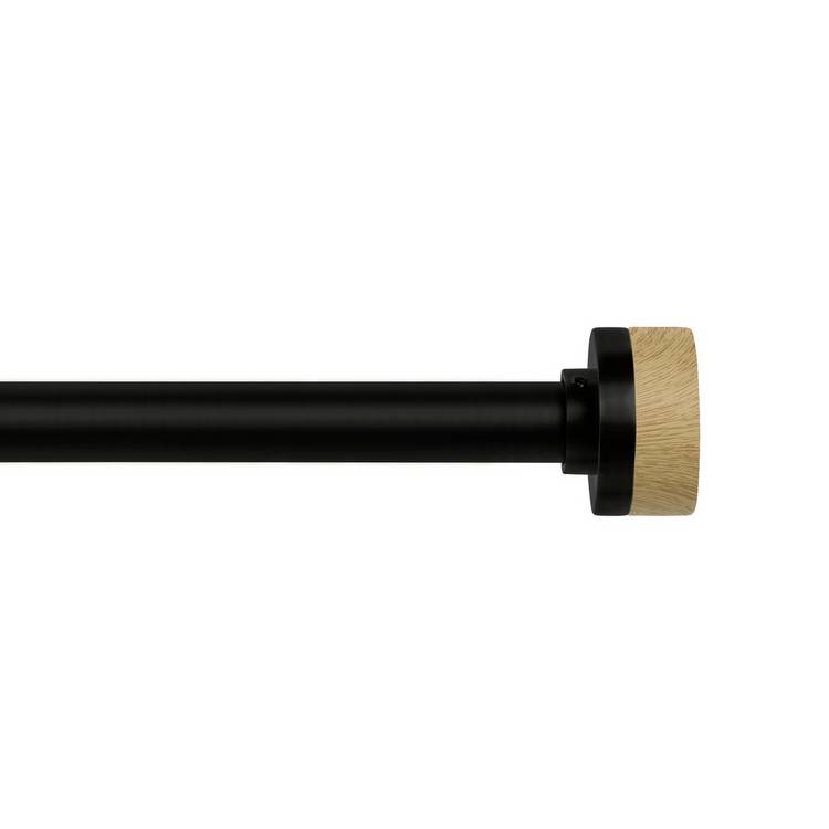 Argos Home extendable metal stud matte black curtain pole 110-300cm, imported from the UK