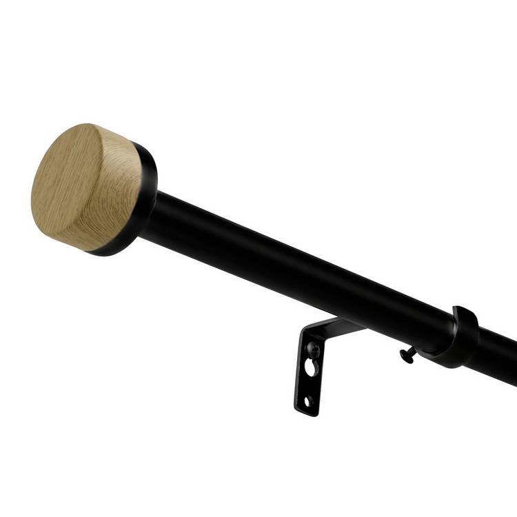 Argos Home extendable metal stud matte black curtain pole 110-300cm, imported from the UK