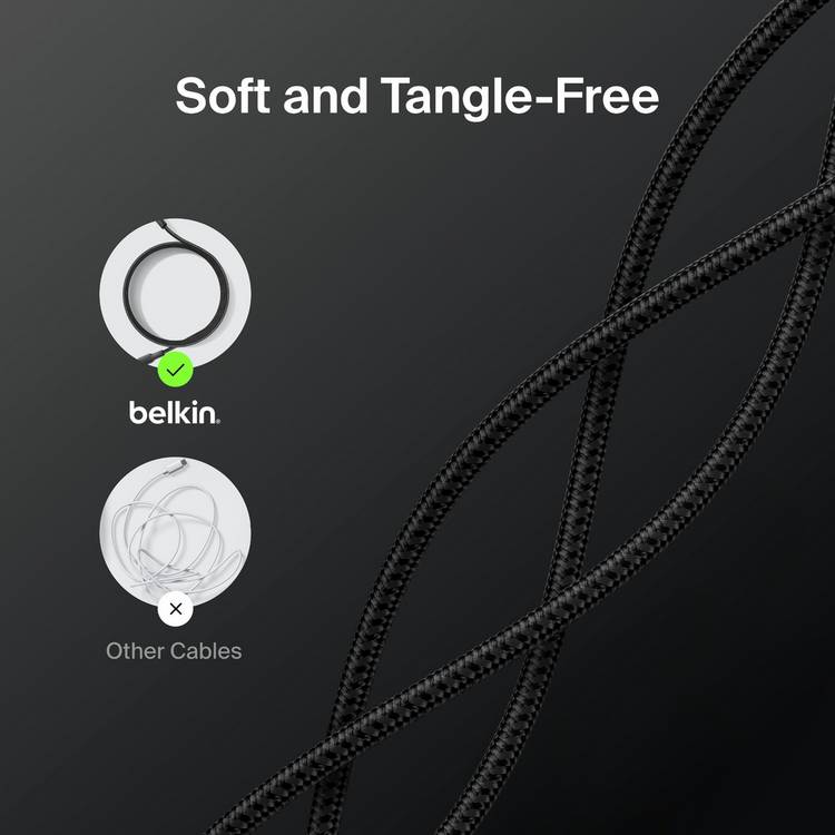 Belkin 240W USB-C braided cable 2m black, UK version