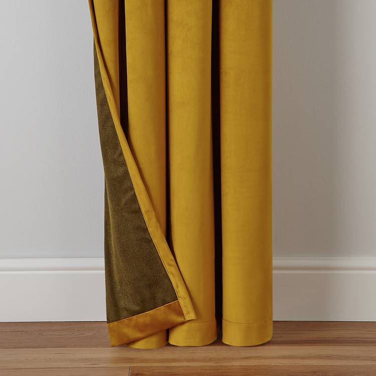 Habitat dimout eyelet curtains mustard 117x137cm, UK version