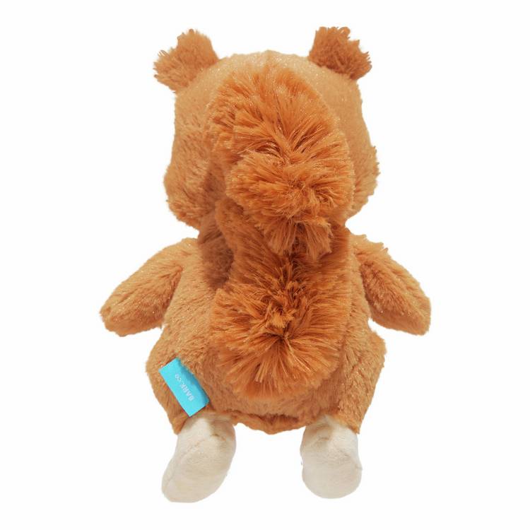 Bark Pearl squirrel dog chew toy with squeaker, dual-layer fabric (British brand)