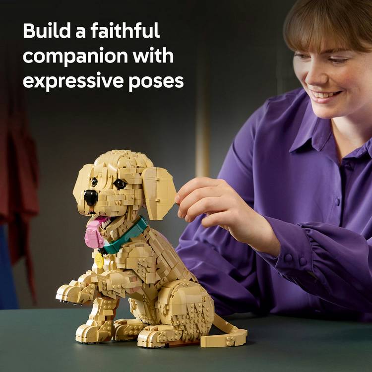 LEGO Icons Golden Retriever Puppy building set, imported from the UK