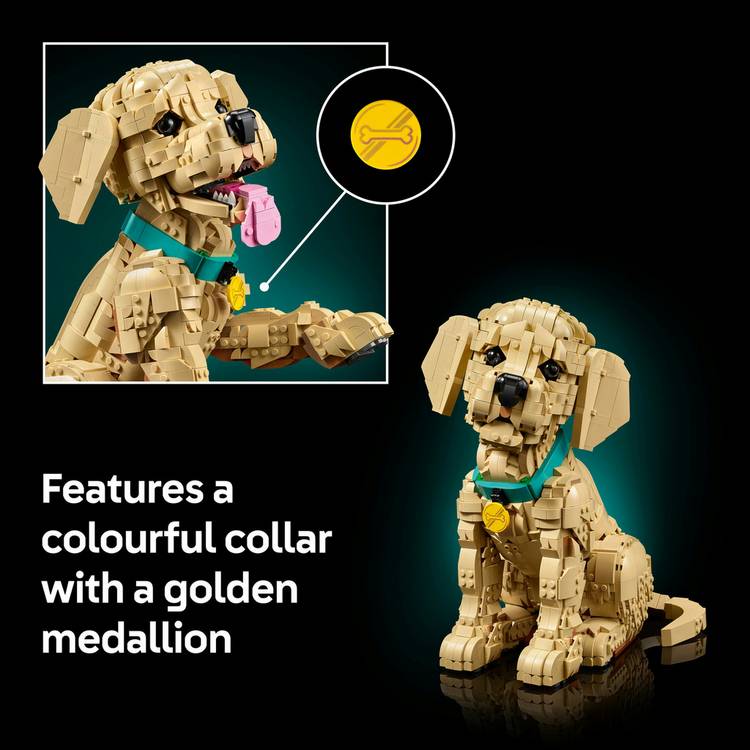 LEGO Icons Golden Retriever Puppy building set, imported from the UK